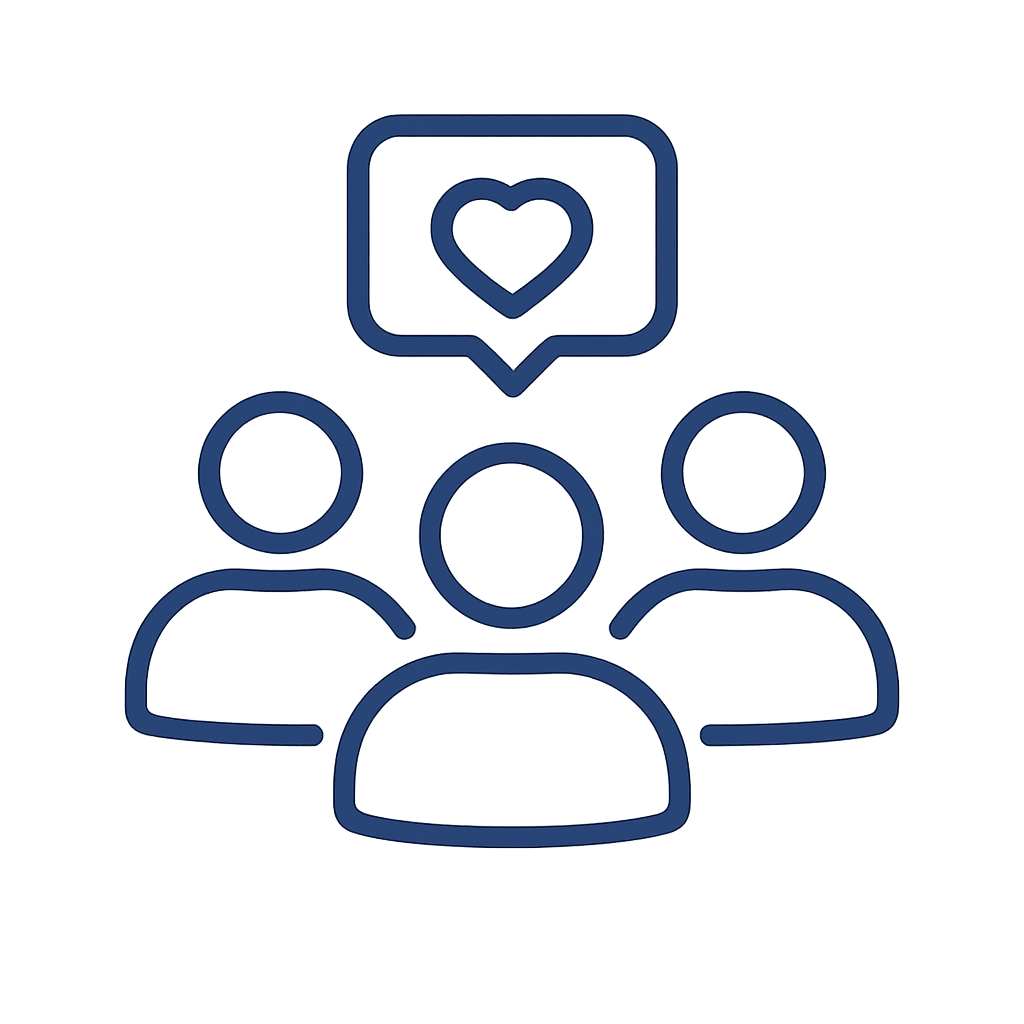Group with heart