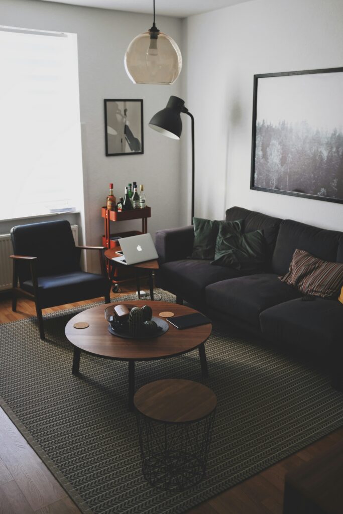 empty chair and couch